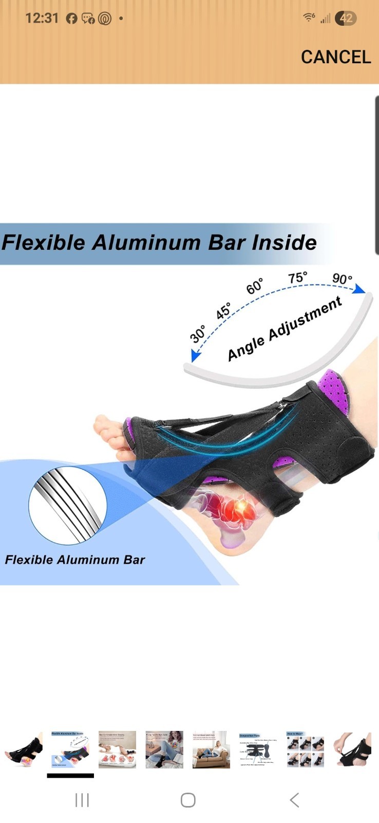 (37)2026 Upgrade Plantar Fasciitis Night Splint for Men Women, Adjustable…