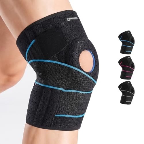 Breathable Neoprene Knee Brace for Men & Women with Side Stabilizers & Support