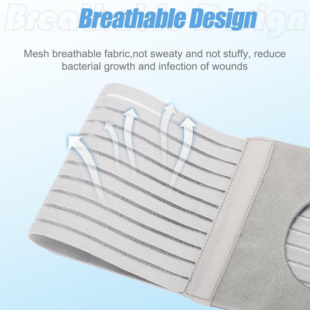 Breathable U-Shaped Parastomal Hernia Belt Adjustable Ostomy Support Belt Unisex