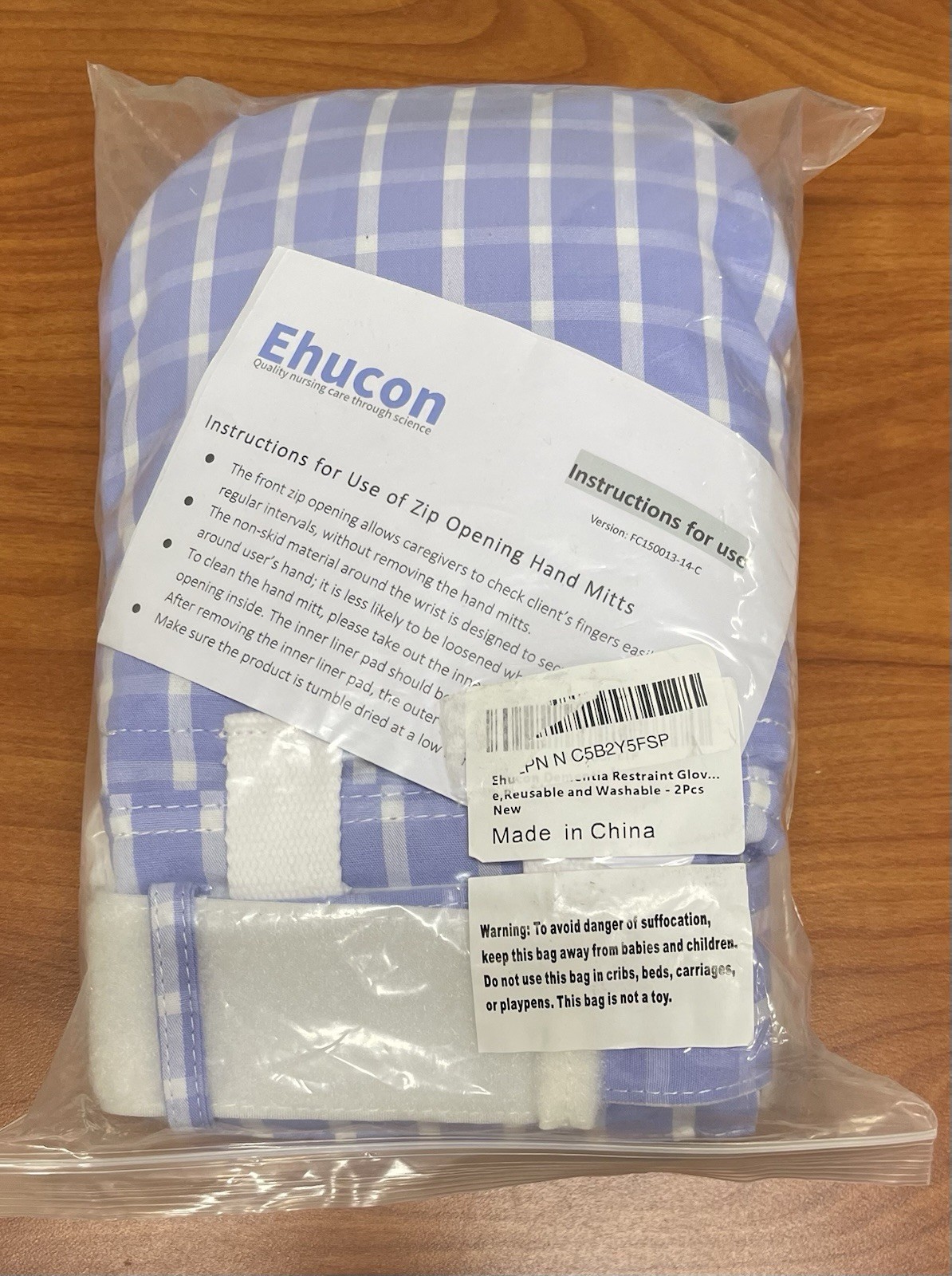 EHUCON Dementia Restraint Gloves / Hand Control Protection Mitts For Elderly
