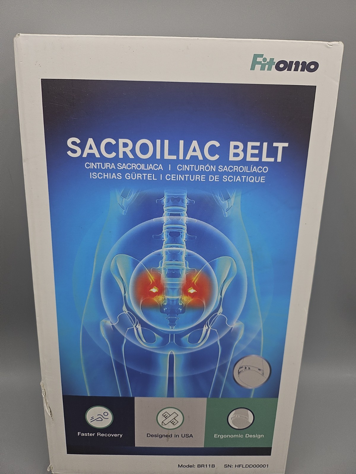 Fitomo Sacroiliac Belt with Enhanced Compression, Hip Brace for SI Joints Pain