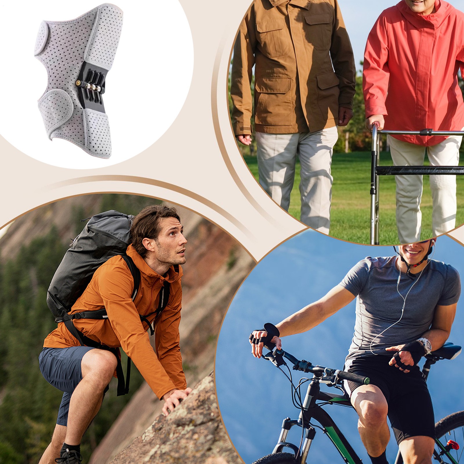Hinged Knee Brace Compression Sleeve Joint Support Open Patella Stabilizer Wrap