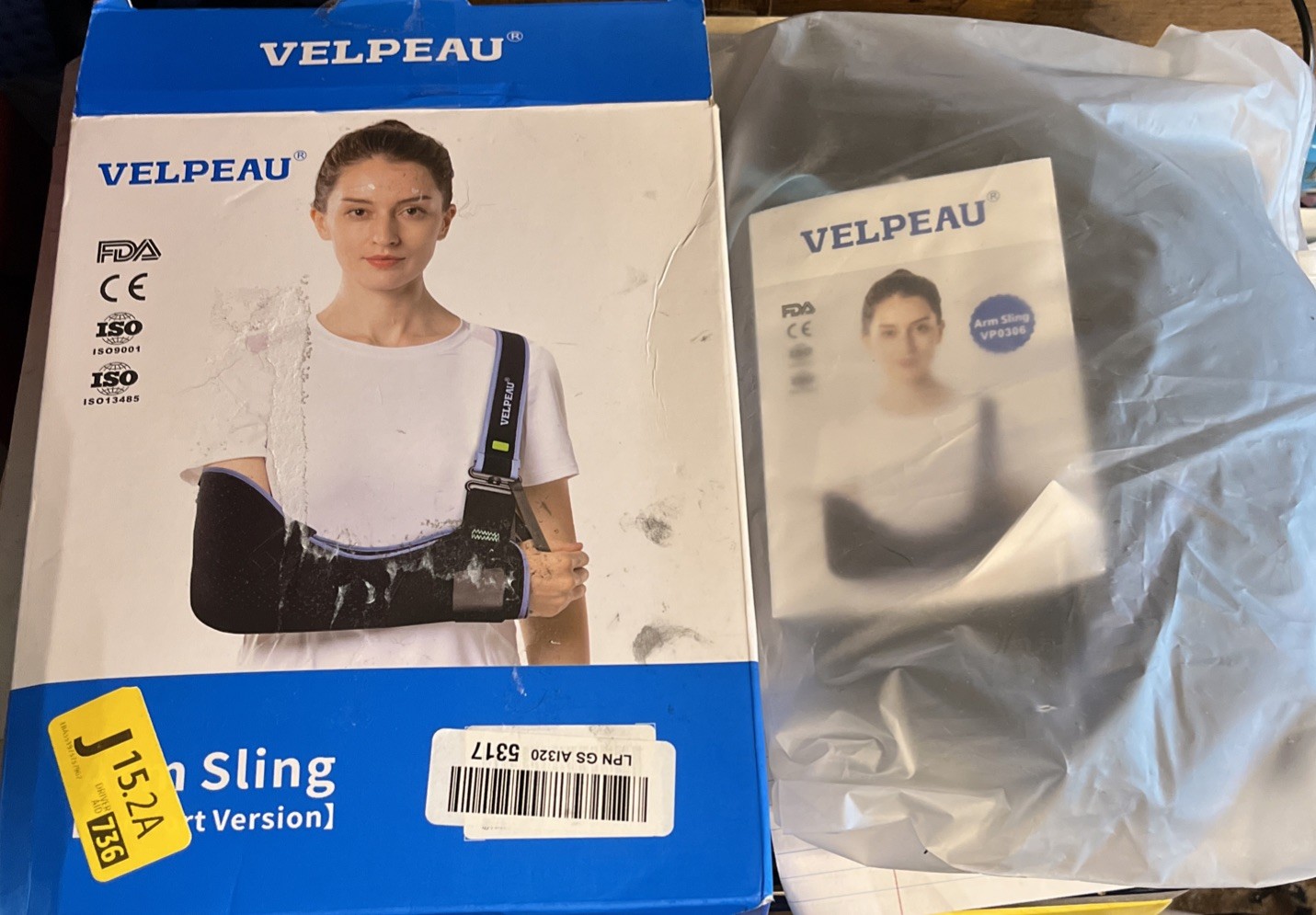 Velpeau Arm Sling Shoulder Immobilizer for Women/Men,Fits L or R Arms. L-XXL. EB