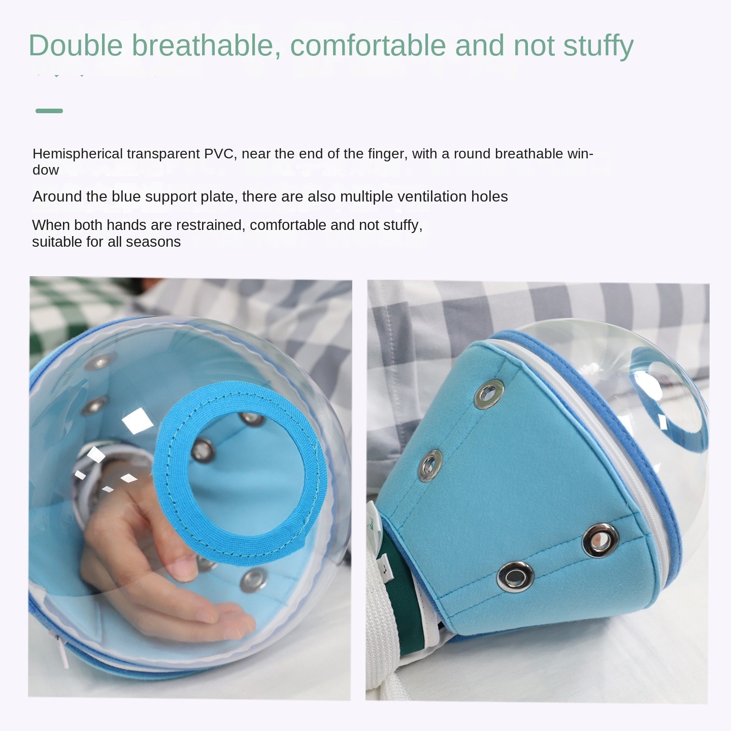 Lantern Restraint Gloves Hemispherical Transparent PVC Wrist Fixation Belt