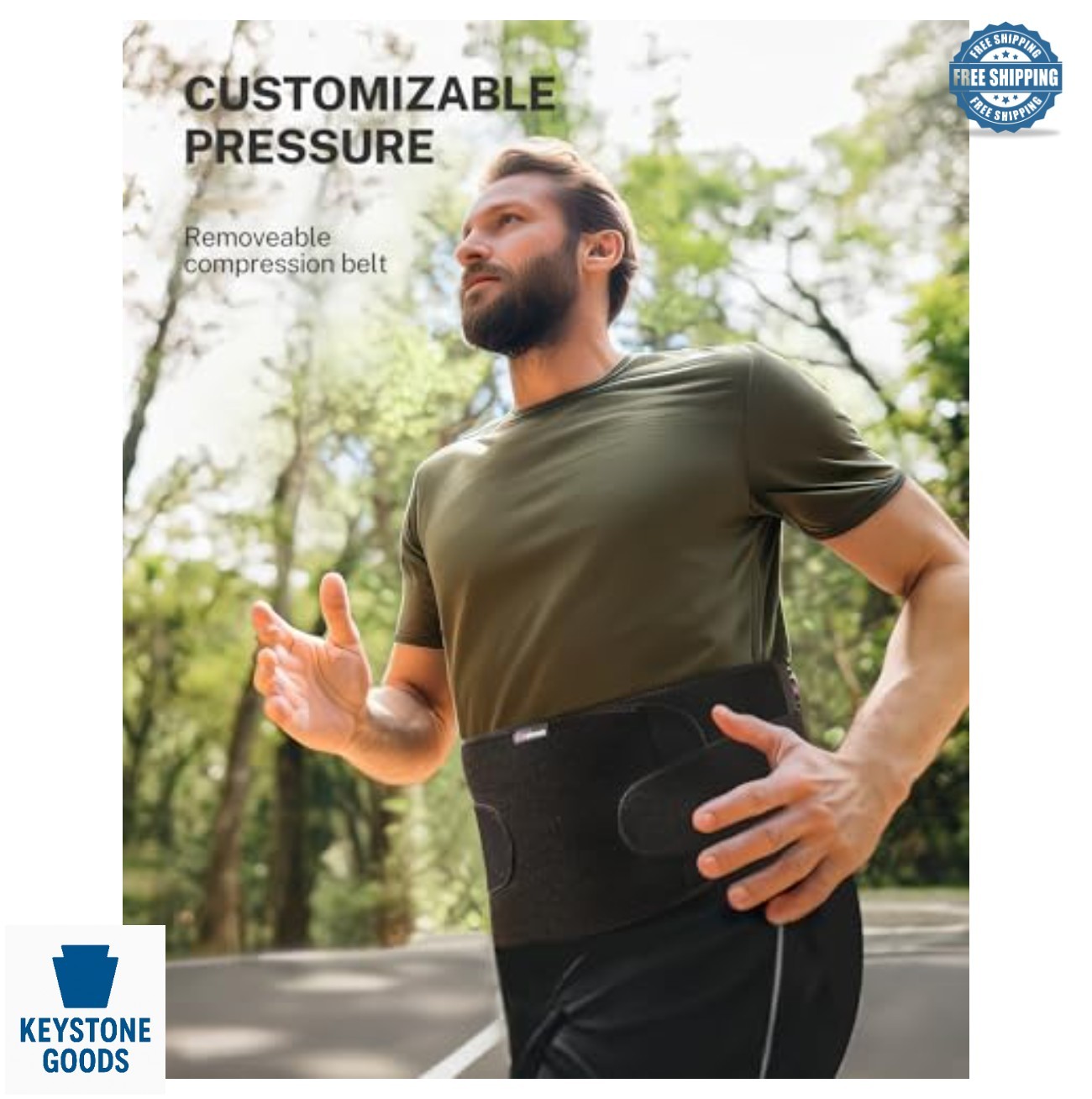 Umbilical Hernia Belt L XL Adjustable 3D Support Pad Abdominal Binder for Men
