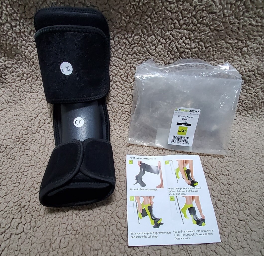 Dorsal Night Splint Brace ability Plantar Fasciitis & Ankle Support NEW LG/XL