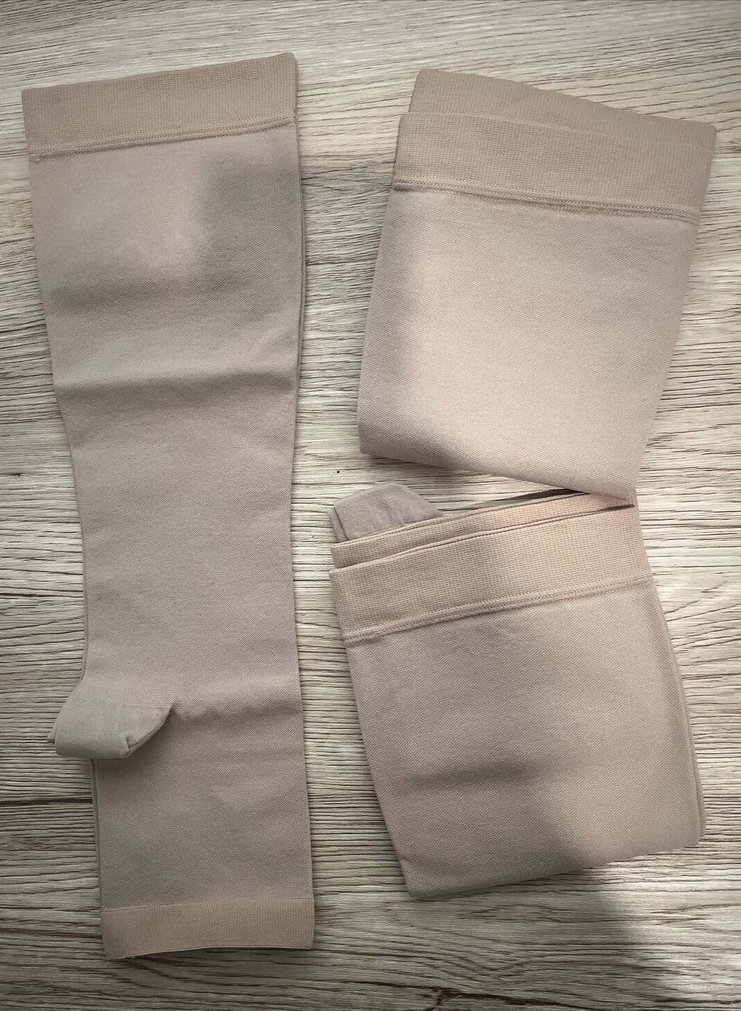 3 Pairs Compression Knee High Socks Unisex 20-30mmHg Open Toe Beige Sz XL NEW