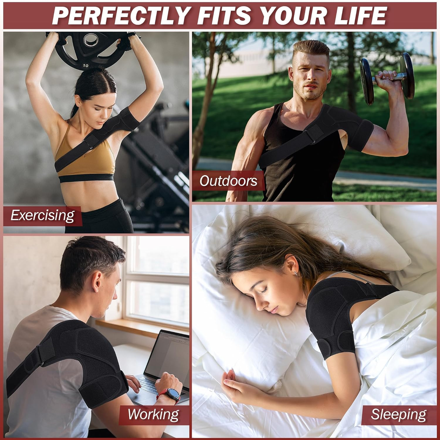 Shoulder Brace for Women Men, Rotator Cuff Support Brace for Pain Relief, L | Sh