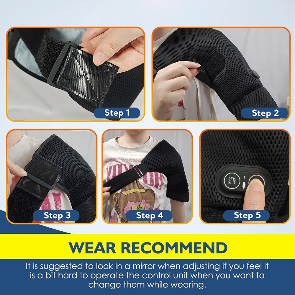 Red Light Shoulder Massager Pain Relief with 3 Vibration Modes, 3 Heating Levels
