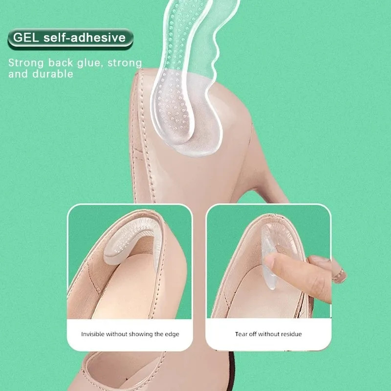 Anti-Wear Shoe Heel Pad Foot Pain Relief Inserts Silicone Gel Insoles for Shoes