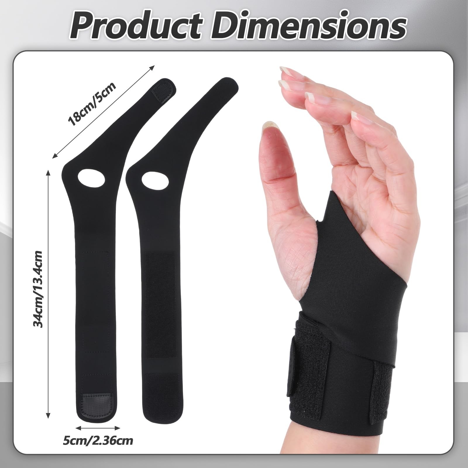 Hpmjz 2Pcs Thumb Brace Thumbs Wrist Compression Stabilizer Black