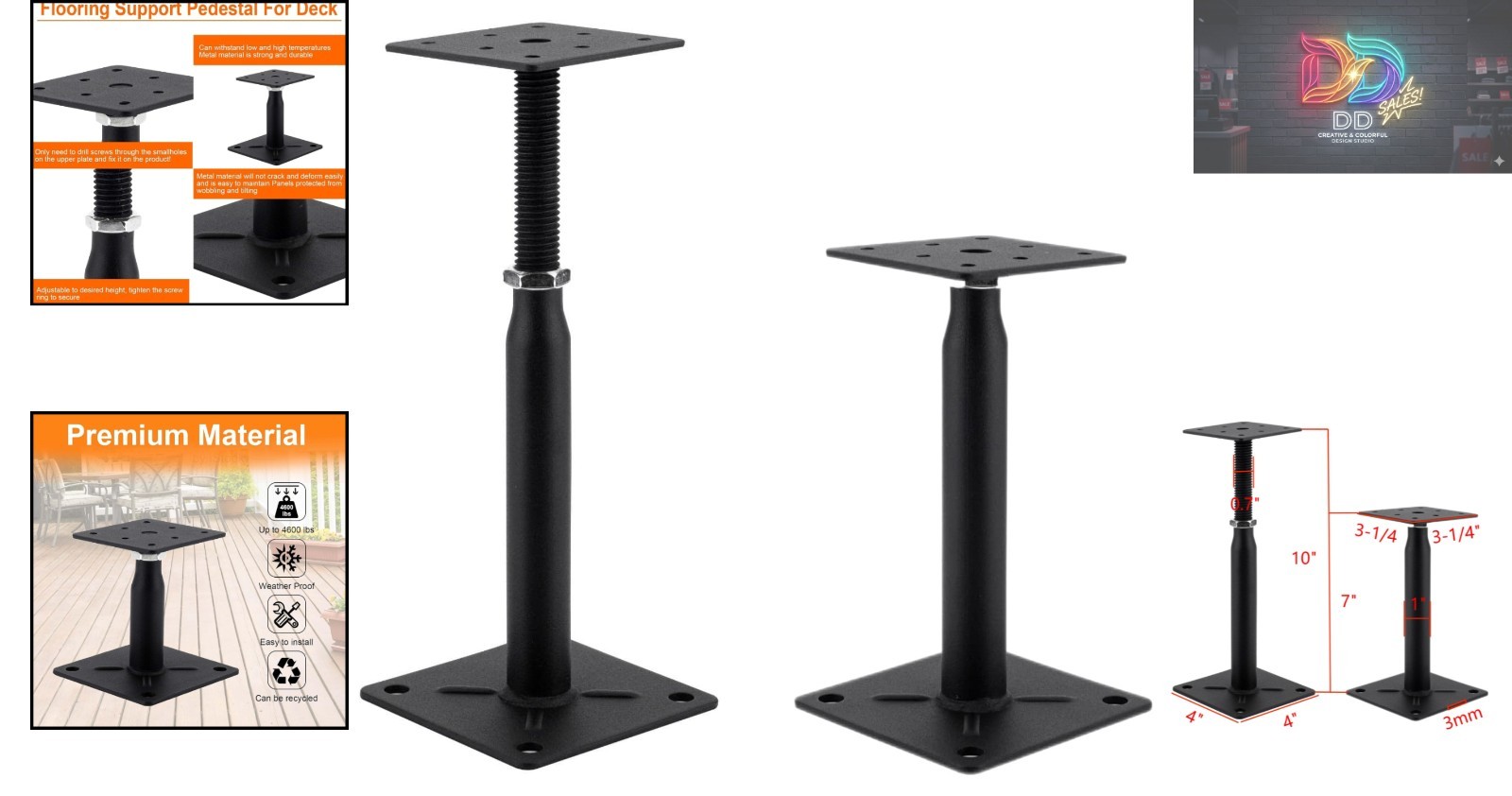 Robust Adjustable Support Jack for RV – Load Capacity 4000 lbs, Secure Stability