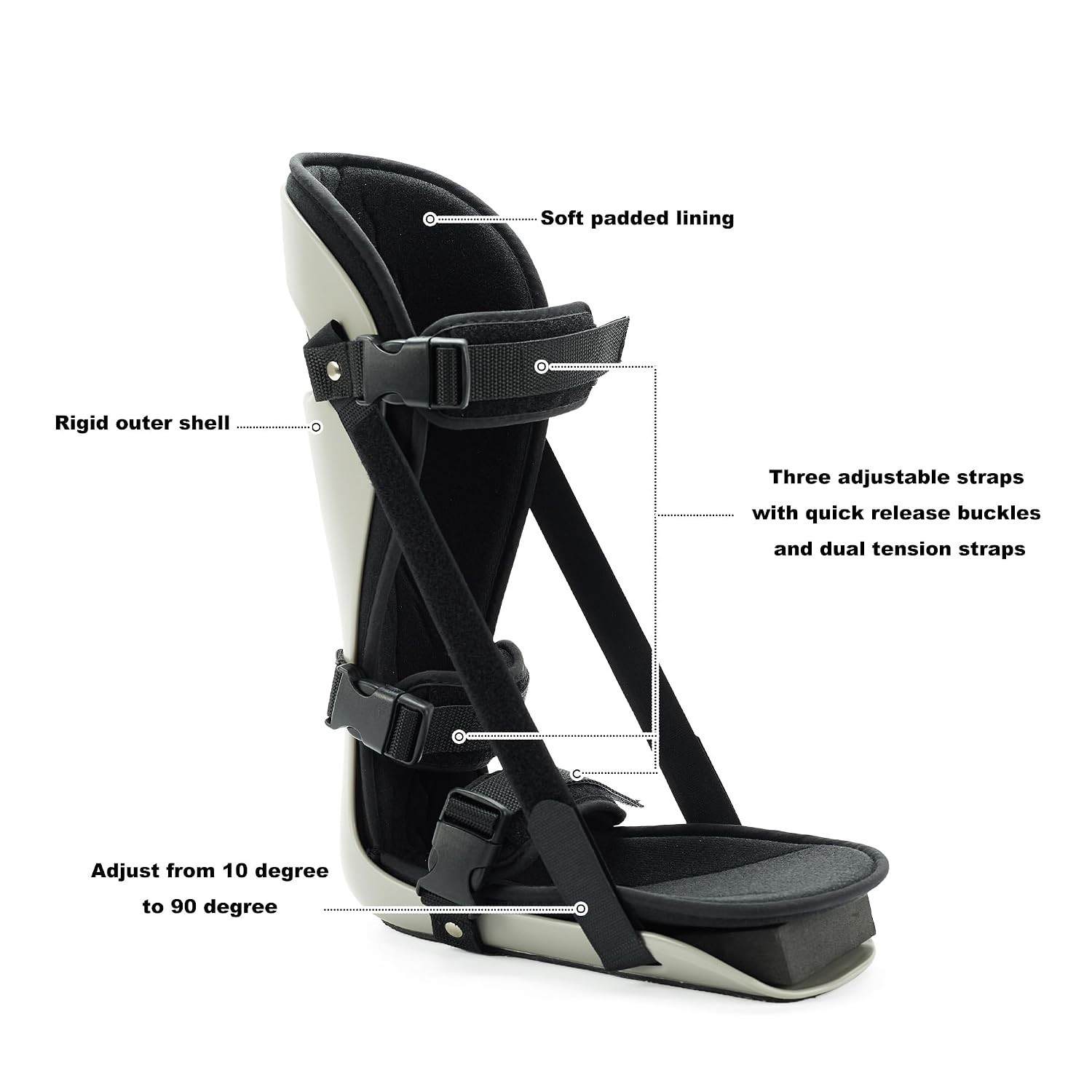 Plantar Fasciitis Night Splint, Sleeping Stretch Boot, Grey, L | Adjustable F…