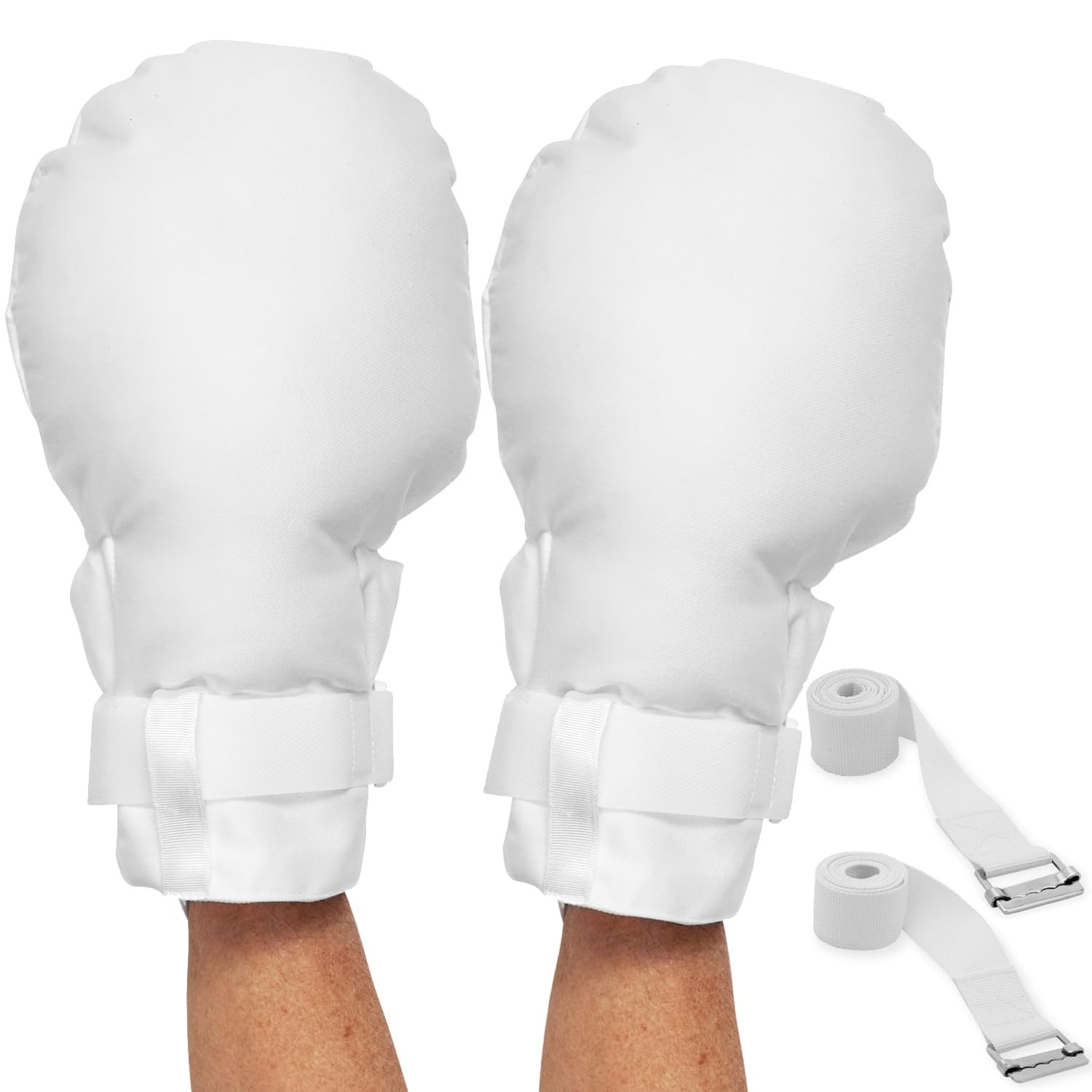 Medical Double Security Mitts – One Size Fits All Hand Restraint Gloves for