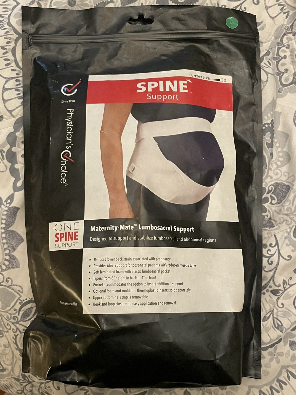 Maternity-Mate Lumbosacral Support Spine Support Size L Physicians Choice