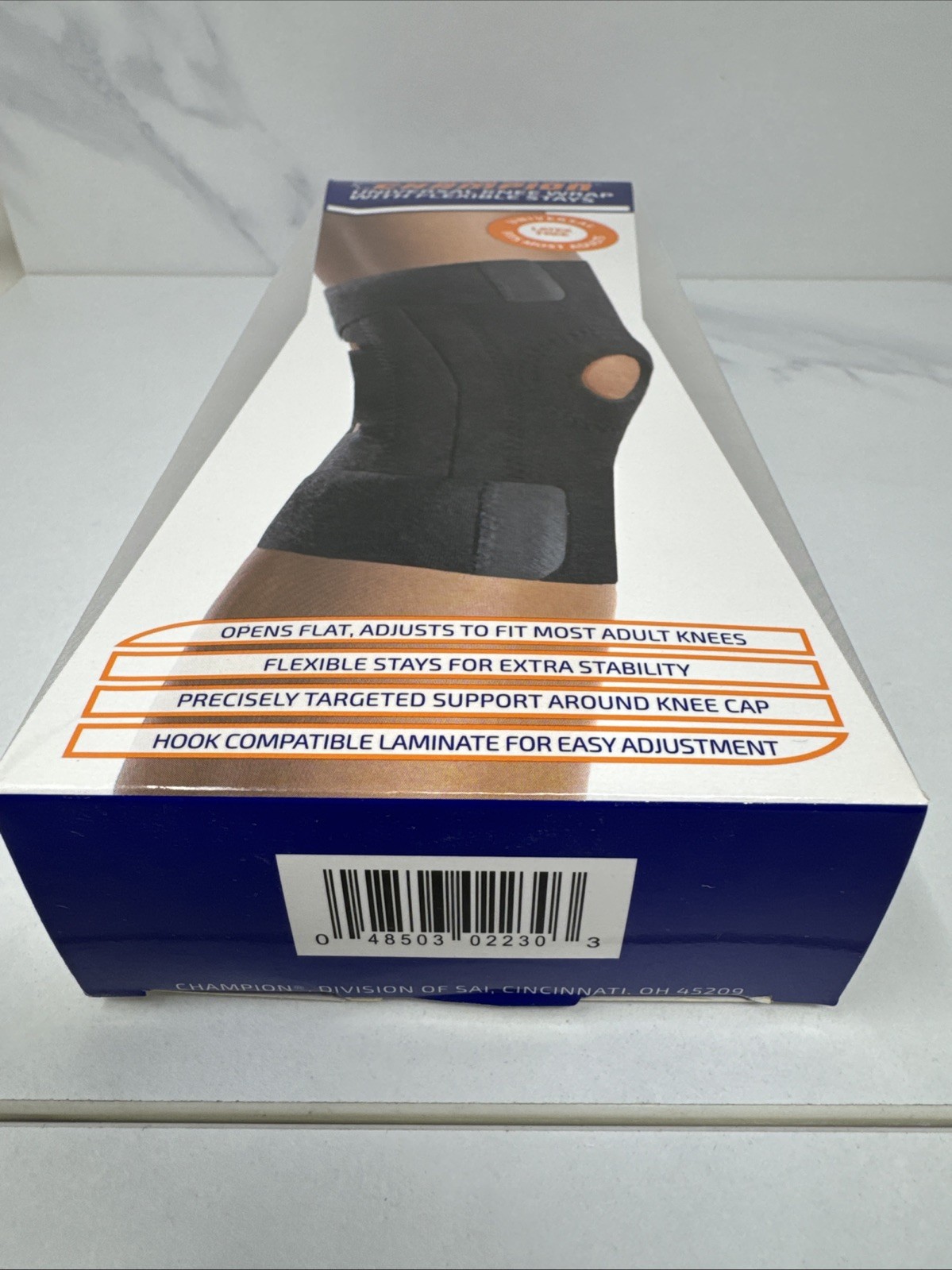 Champion Universal Knee Wrap with Flexible Stays Black 0223 Fits Most New Box