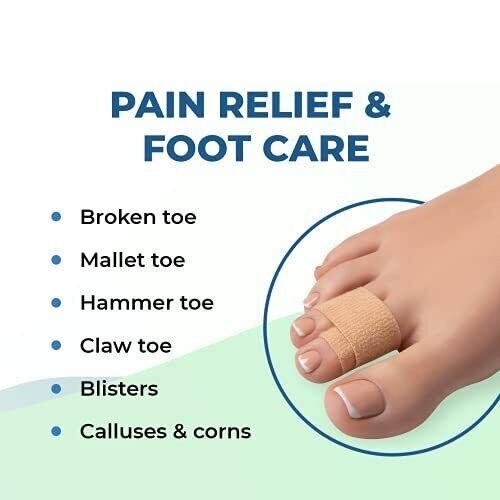 Broken Toe Wraps Hammer Toe Separator Splint Cushioned Bandages 4 pk NatraCure