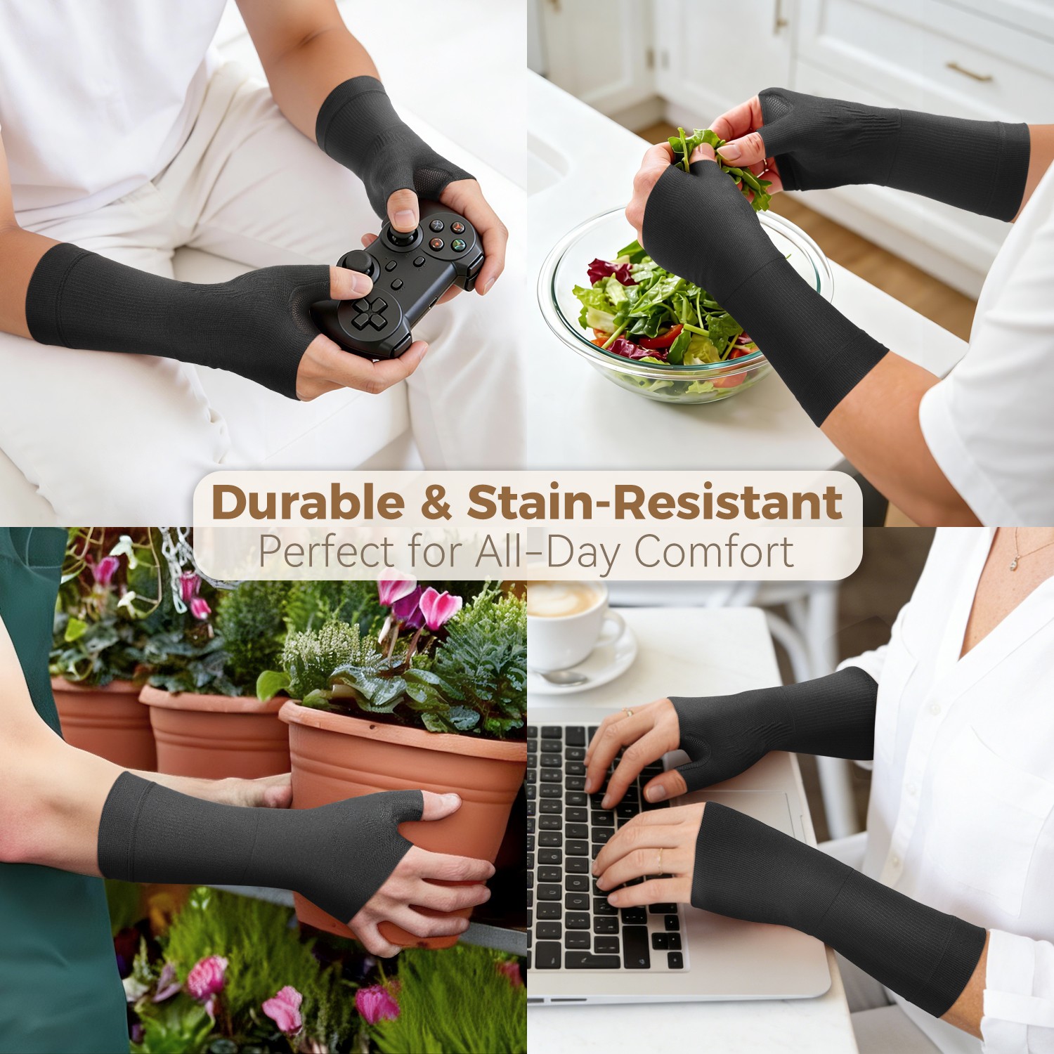 2 Pcs Wrist Brace Support Compression Sleeve for Arthritis, Tendonitis & Sprain