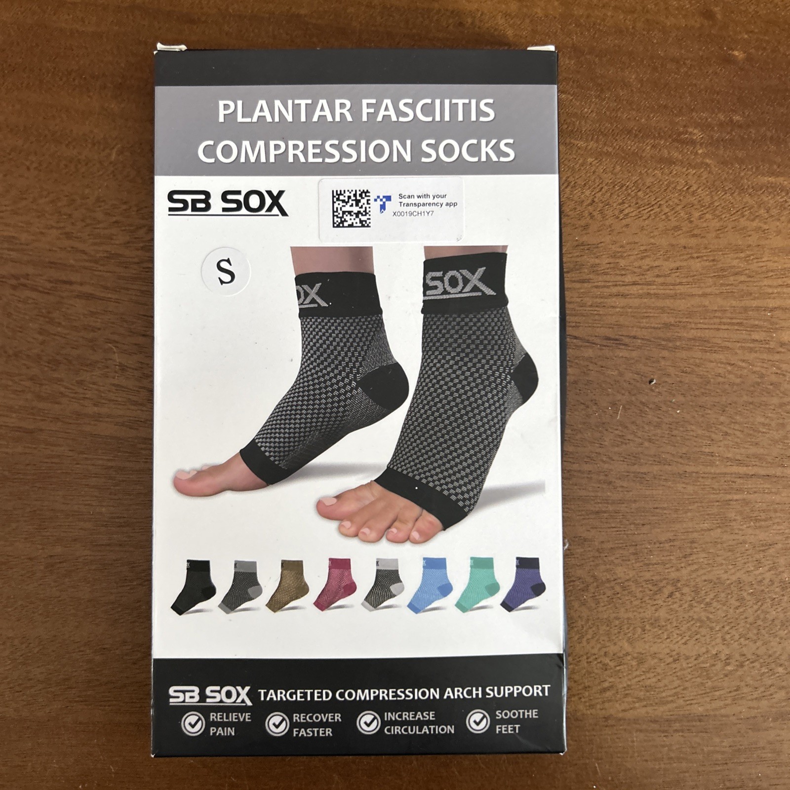 New SB SOX Plantar Fasciitis Compression Socks Size Small for Men or Women