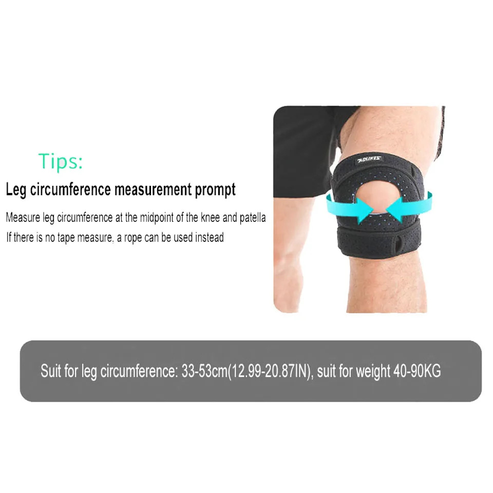 1PC Patella Knee Brace Knee Compression Sleeve Support for Women Men Knee Pain A