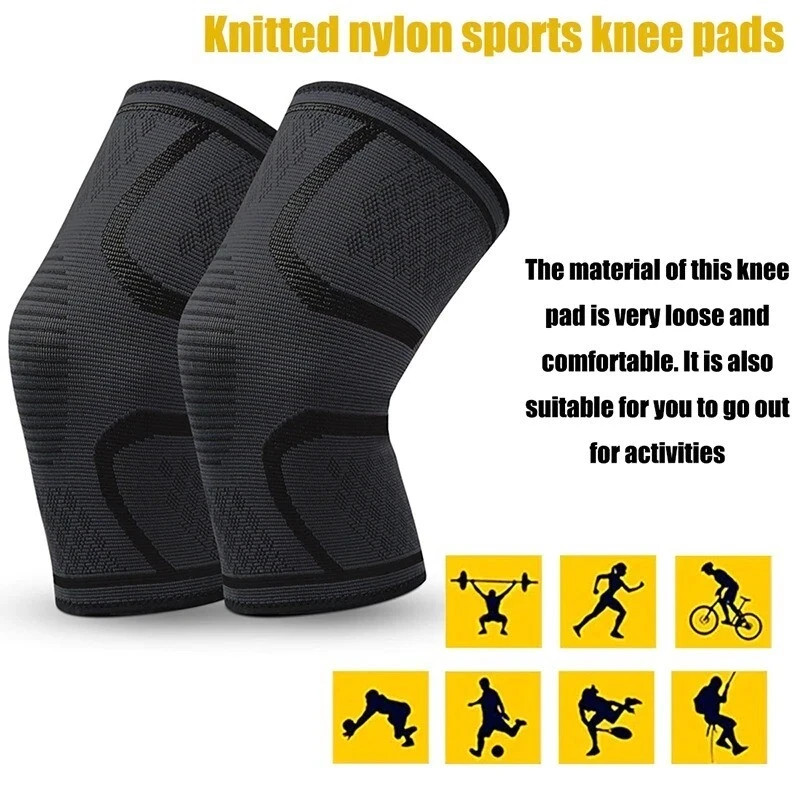 2x Knee Sleeves Copper Silver Compression Brace Support Sport Joint Injury Pain