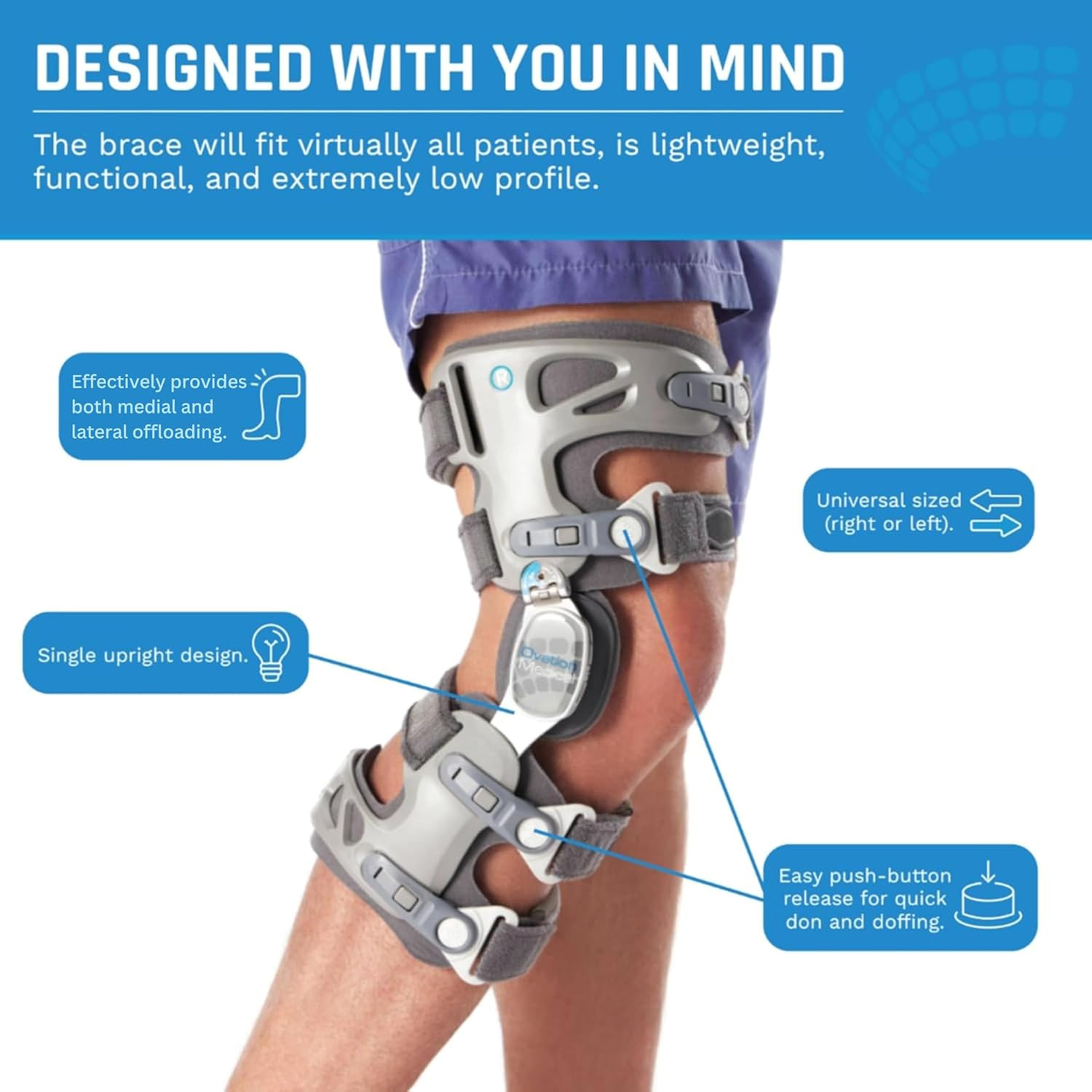 Game Changer Unloader Right Knee Brace – Lightweight, Low Profile OA Knee Brace