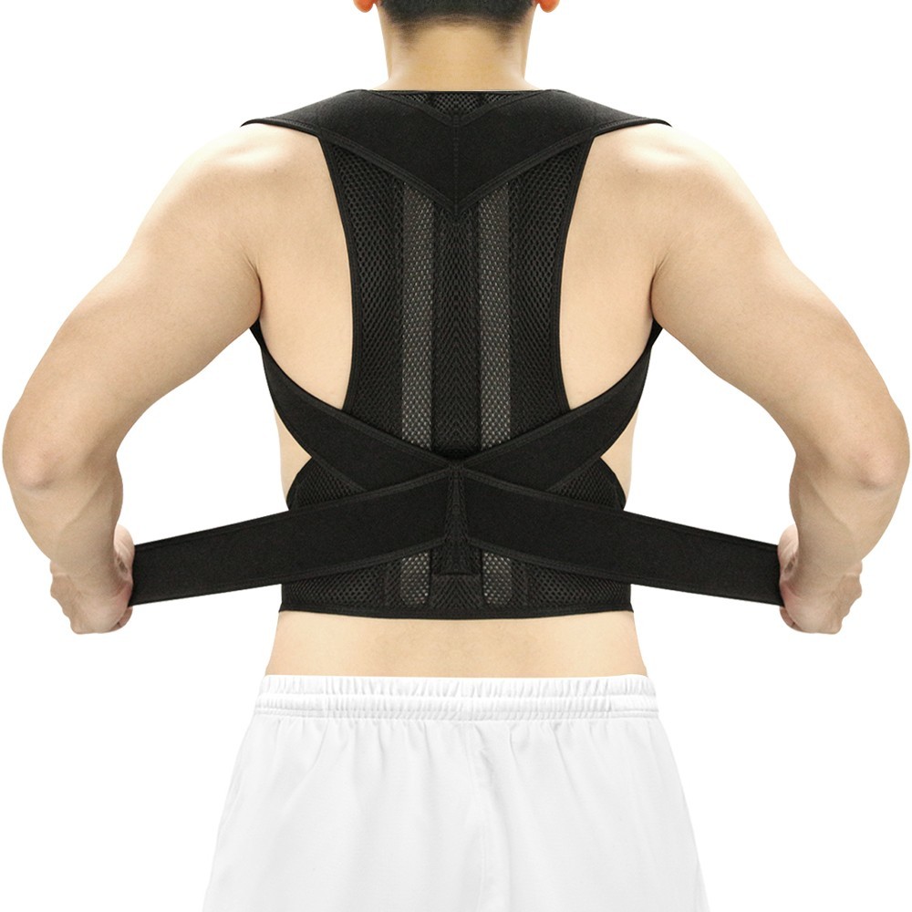 Adjustable Posture Corrector Back Support Shoulder Brace Belt Men Women Black