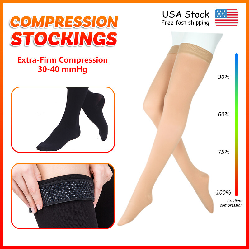 Compression Stockings 30-40 mmHg Varicose Veins Edema Anti Fatigue Relief Socks
