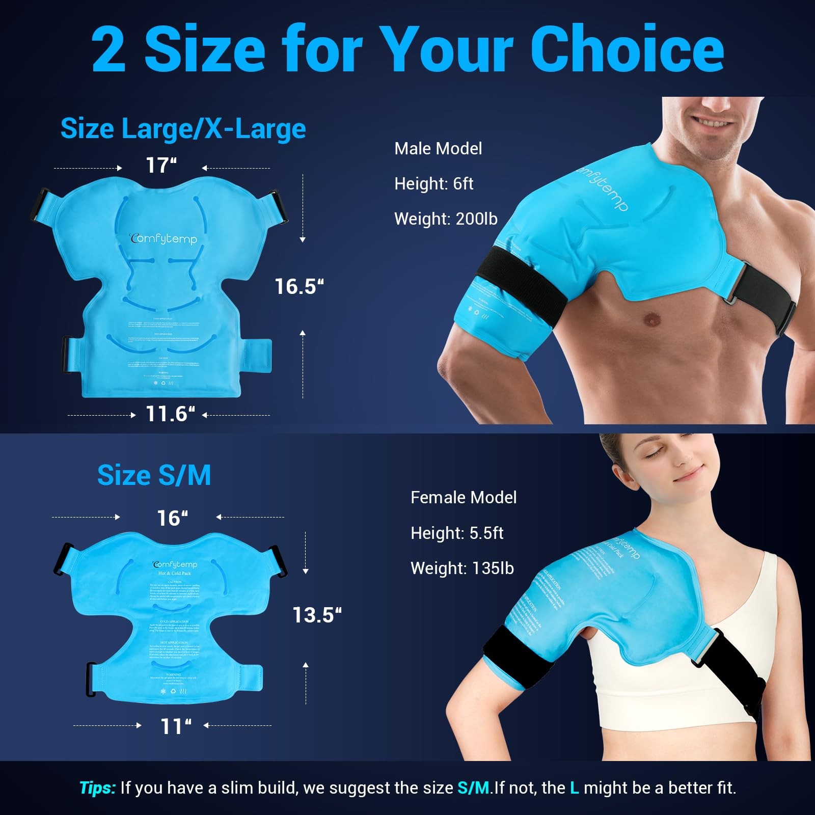 Comfytemp Shoulder Ice Pack Blue Large/X-Large
