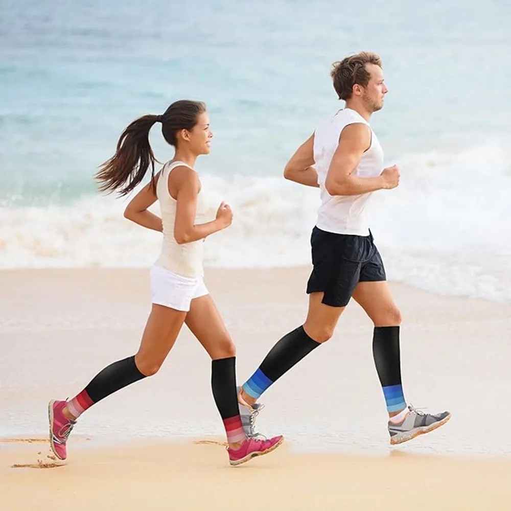 2x Calf Sleeves Leg Support Compression Socks Running Shin Splint Varicose Vein