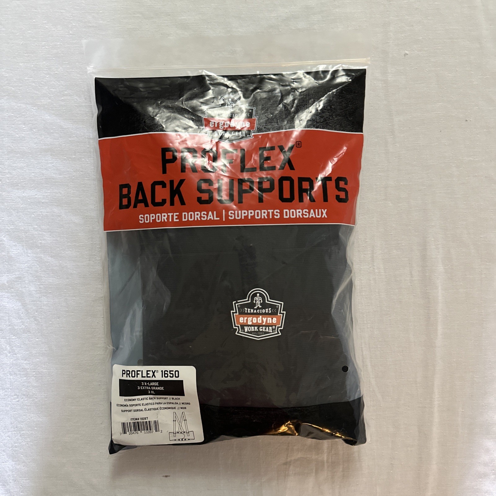 ProFlex 1650 Back Support Back Brace Men’s 3XL Black Lifting Bending Work Gear