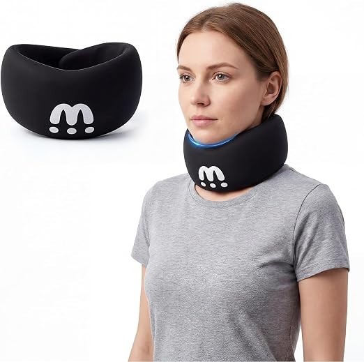 Neck Brace Cervical Collar with Ice Silk Fabric, Ergonomic V-Shape Neck Support