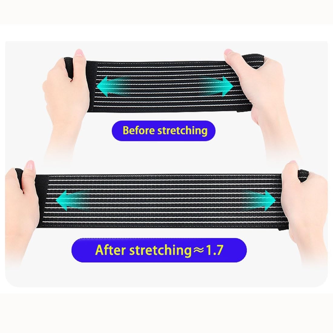 Extra Long Elastic Knee Wrap Compression Support for Joint Pain Relief – 70.8″