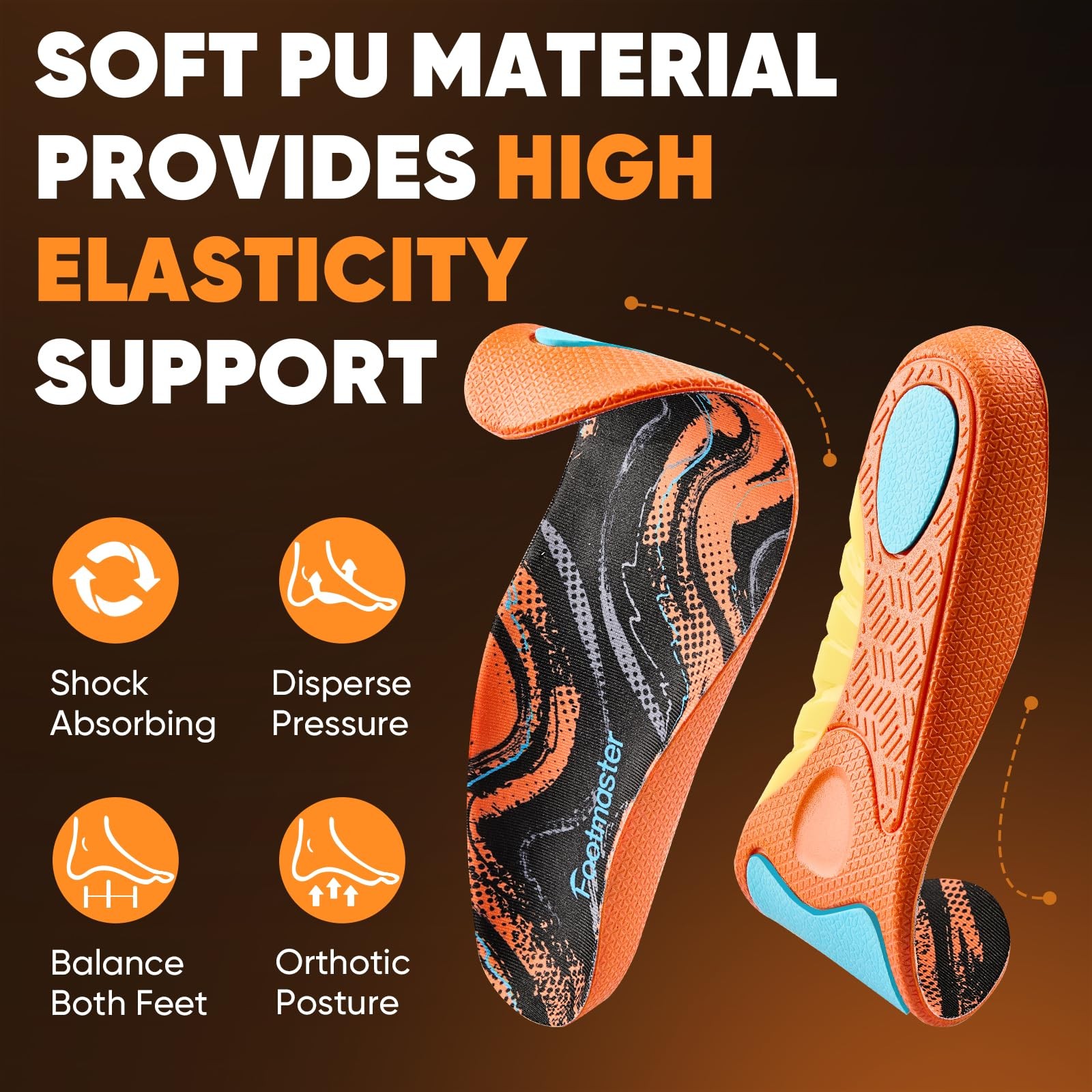 FootMaster Plantar Fasciitis Insoles Mens 7-7.5 Womens 9-9.5