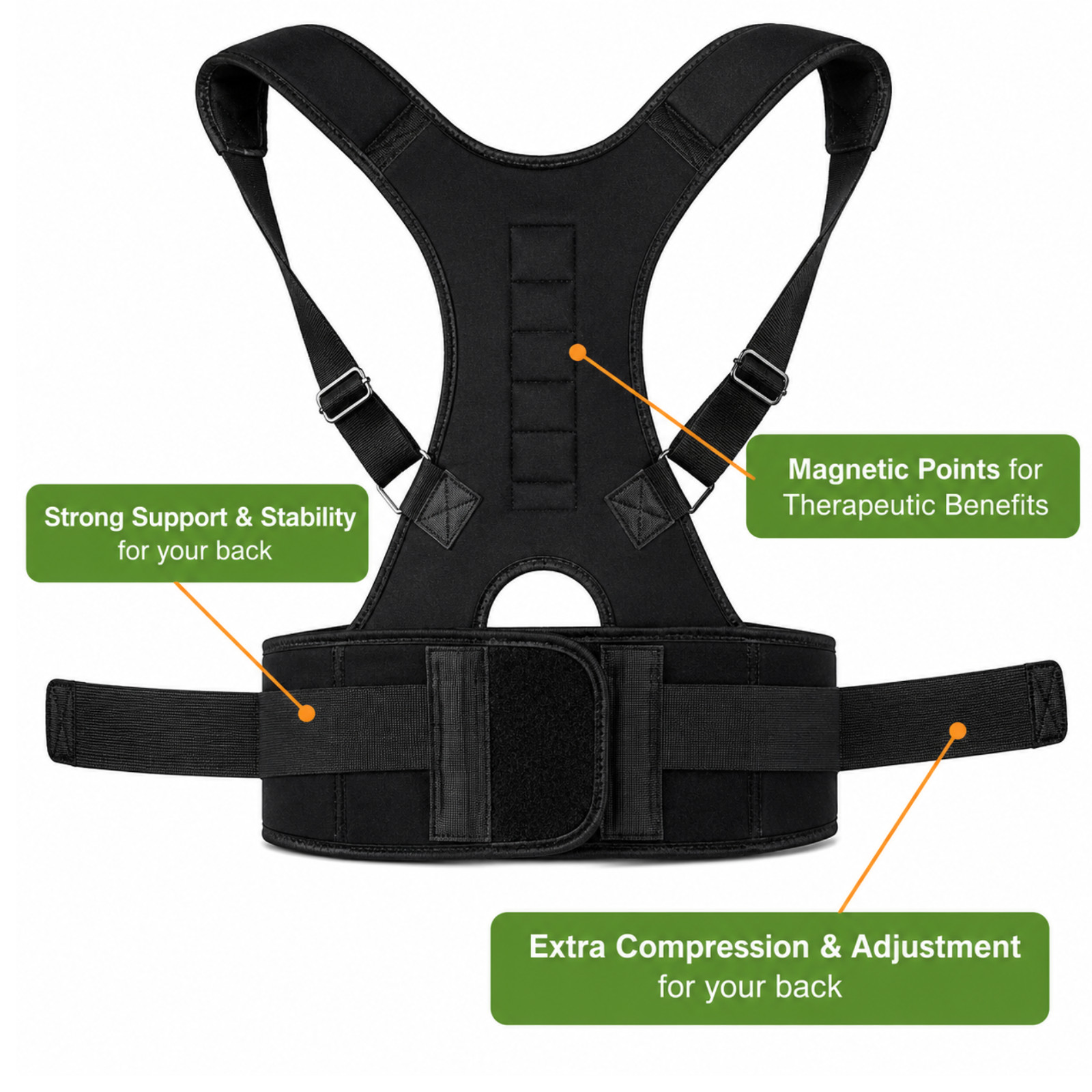 Posture Corrector Support Magnetic Back Shoulder Brace Belt Band For Men Women