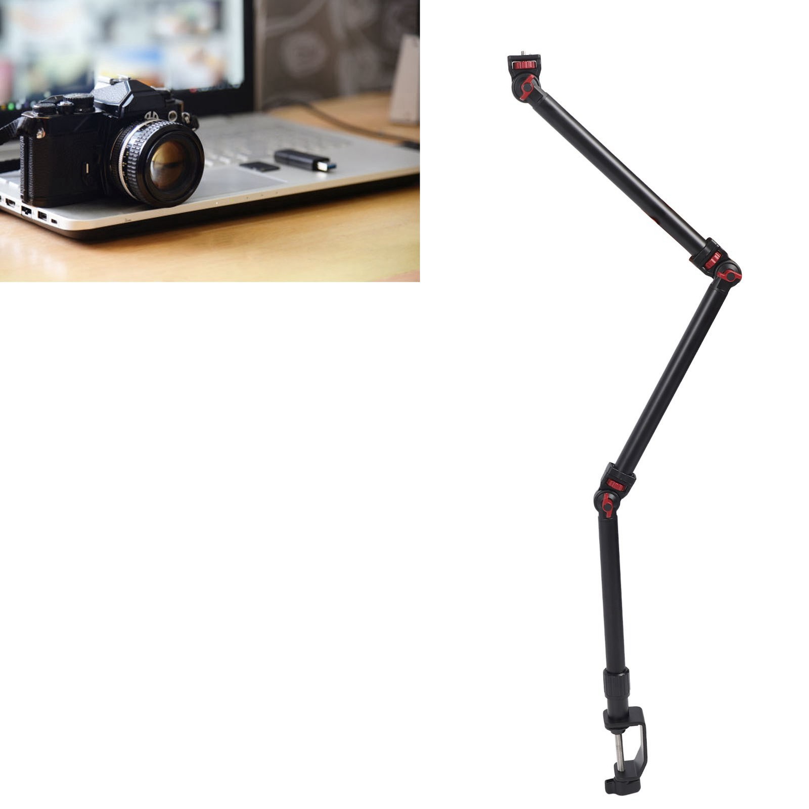 Articulating Arm 3 Section Adjustable Detachable 1/4inch 3/8inch 5/8inch Screw