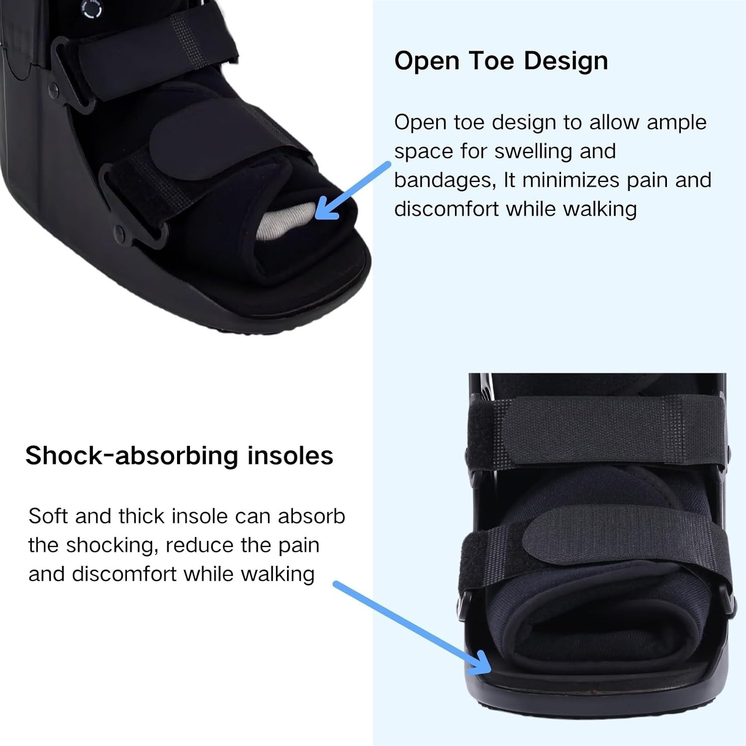 Rigid Frame Walker Boot for Sprained Ankle and Foot Recovery – Adjustable Fit