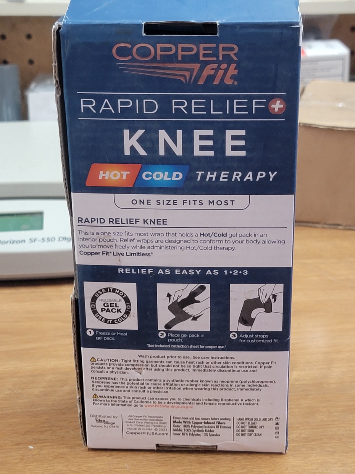 Copper Fit Rapid Relief Knee Adjustable Wrap with Hot/Cold Gel Pack. FreeShipL48