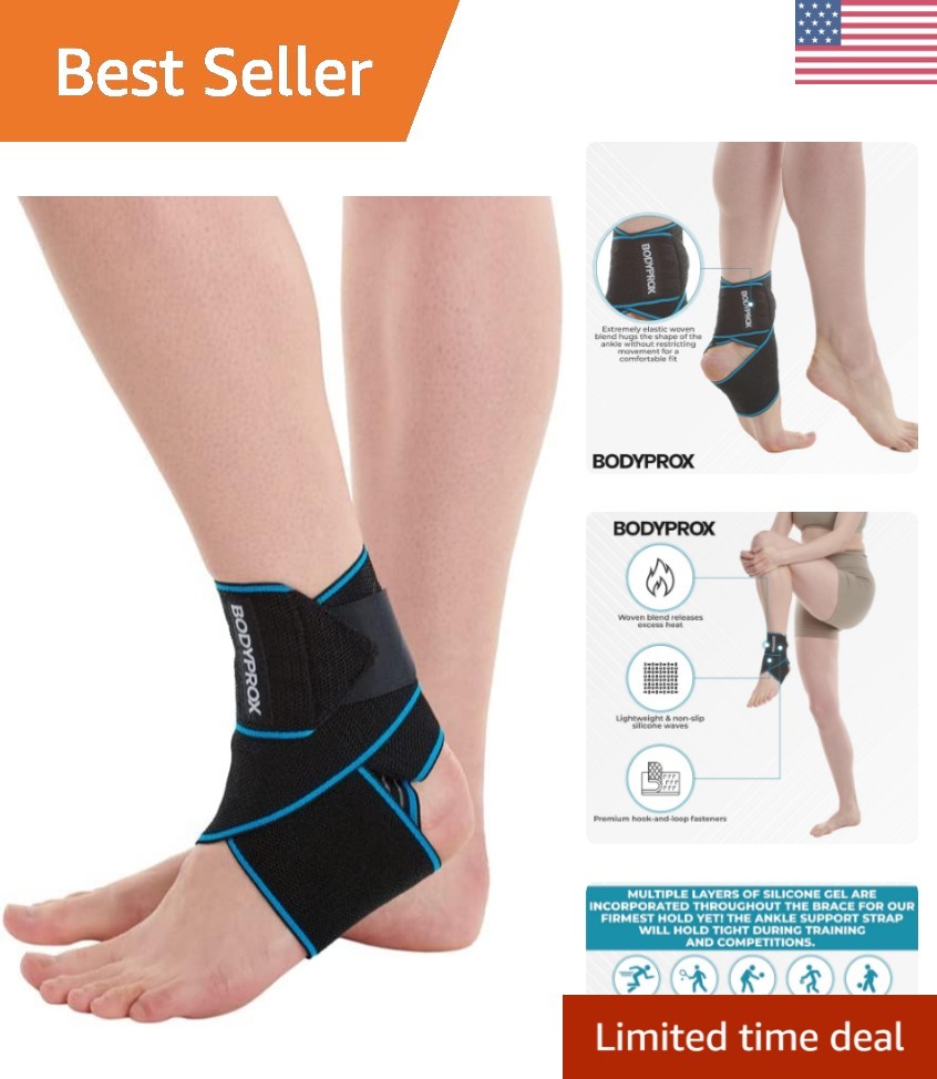 Adjustable Compression Ankle Support Brace for Sports – Unisex, 1 Size Fits Most