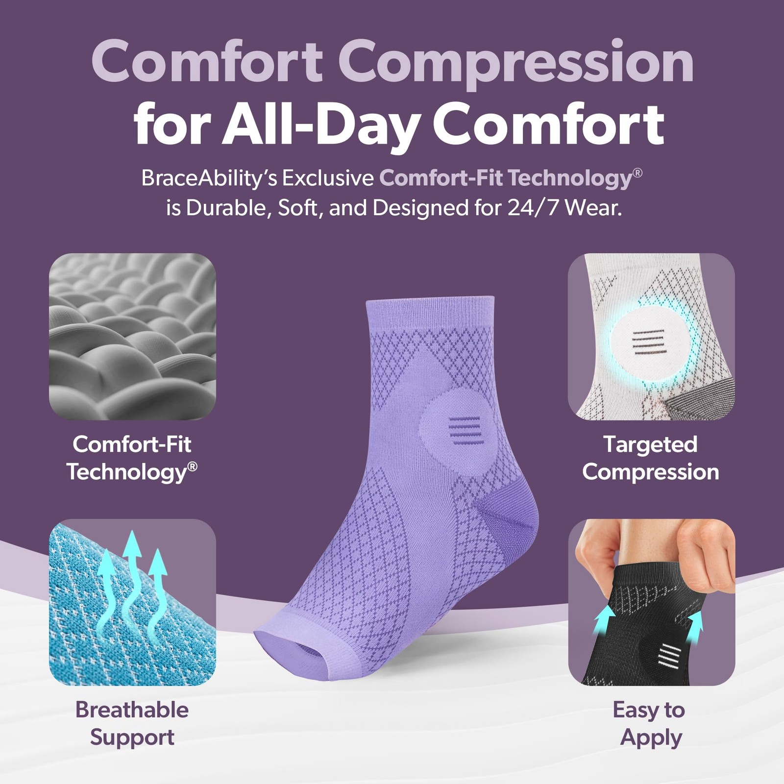 Neuropathy Socks (Pair) – Peripheral Neuritis Compression Diabetic Toeless Fo…