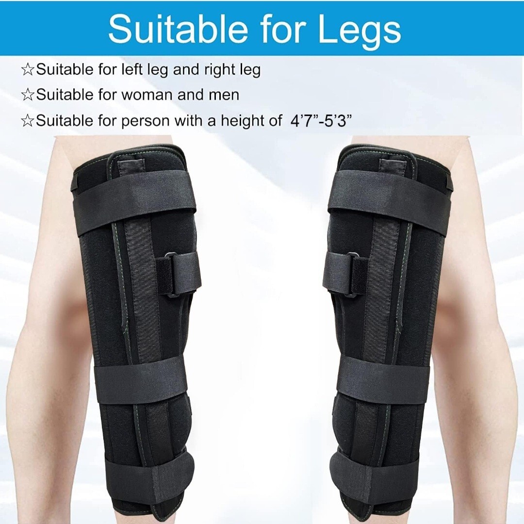 3 Panel Knee Immobilizer Full Leg Support Brace Aluminum alloy Straight Splint