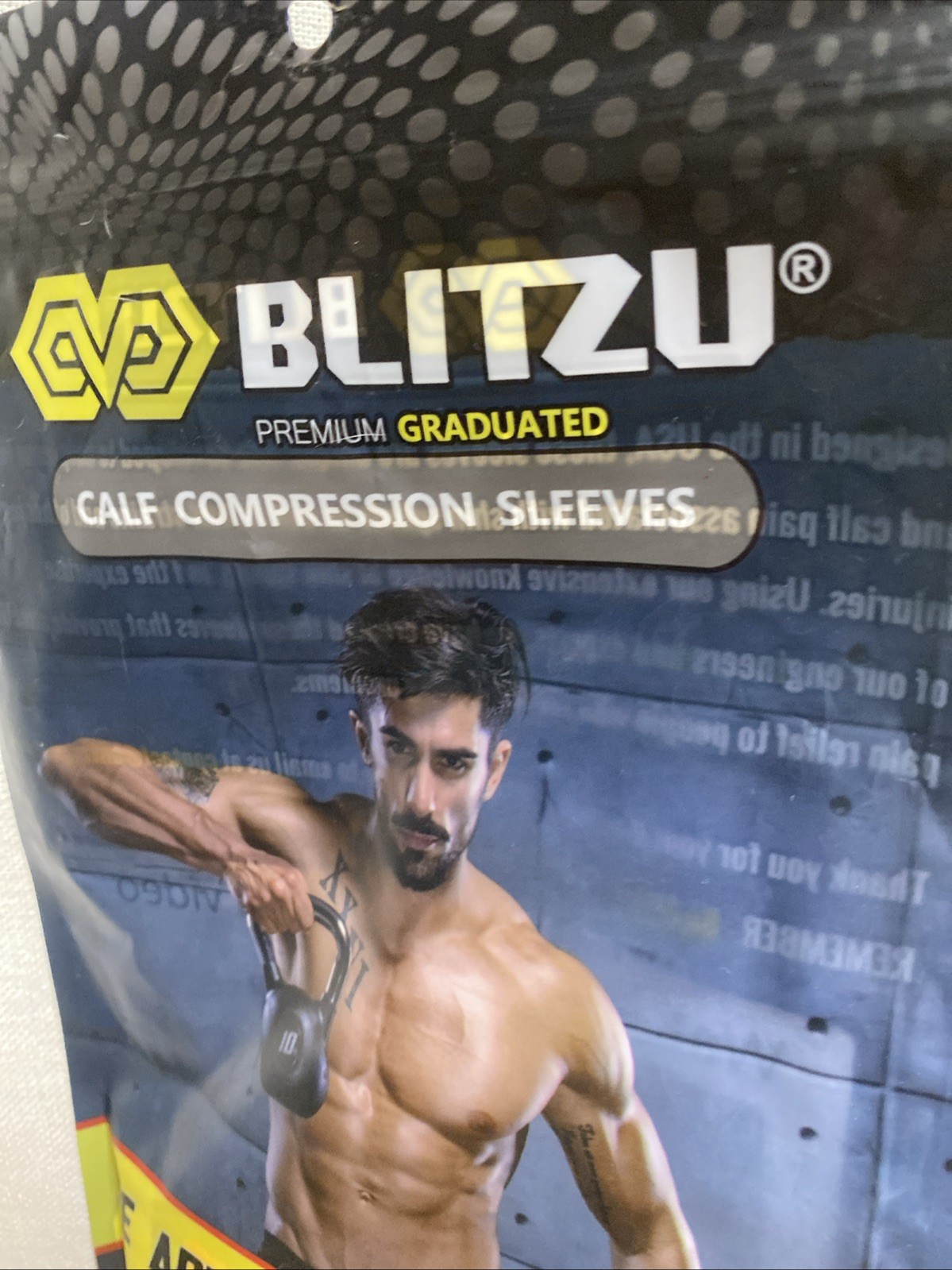 New Blitzu L/XL Premium Graduated Calf Compression Sleeves WHITE