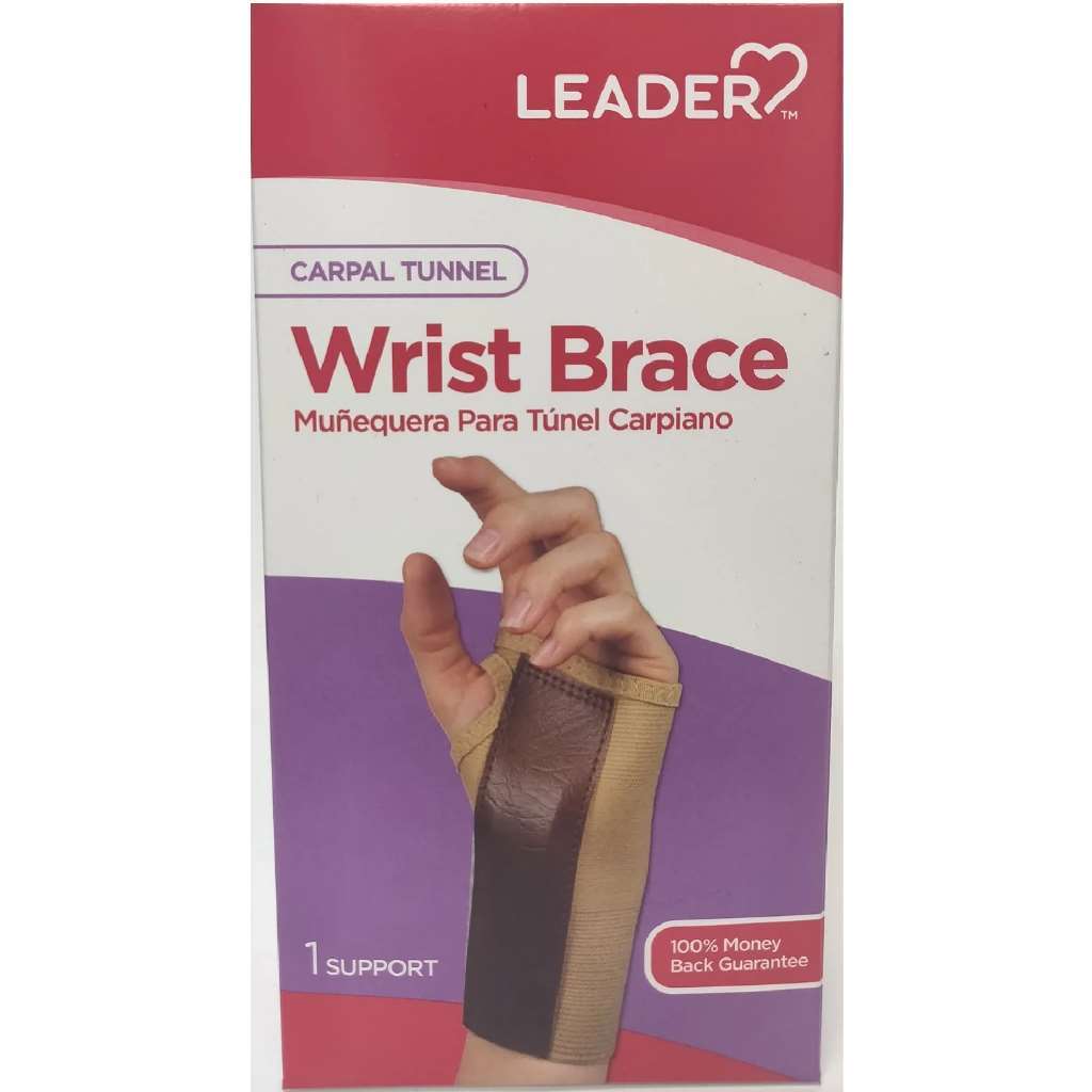 Leader Carpal Tunnel Wrist Brace Left Hand (Beige) X-Large, Reduces Pain and Pro