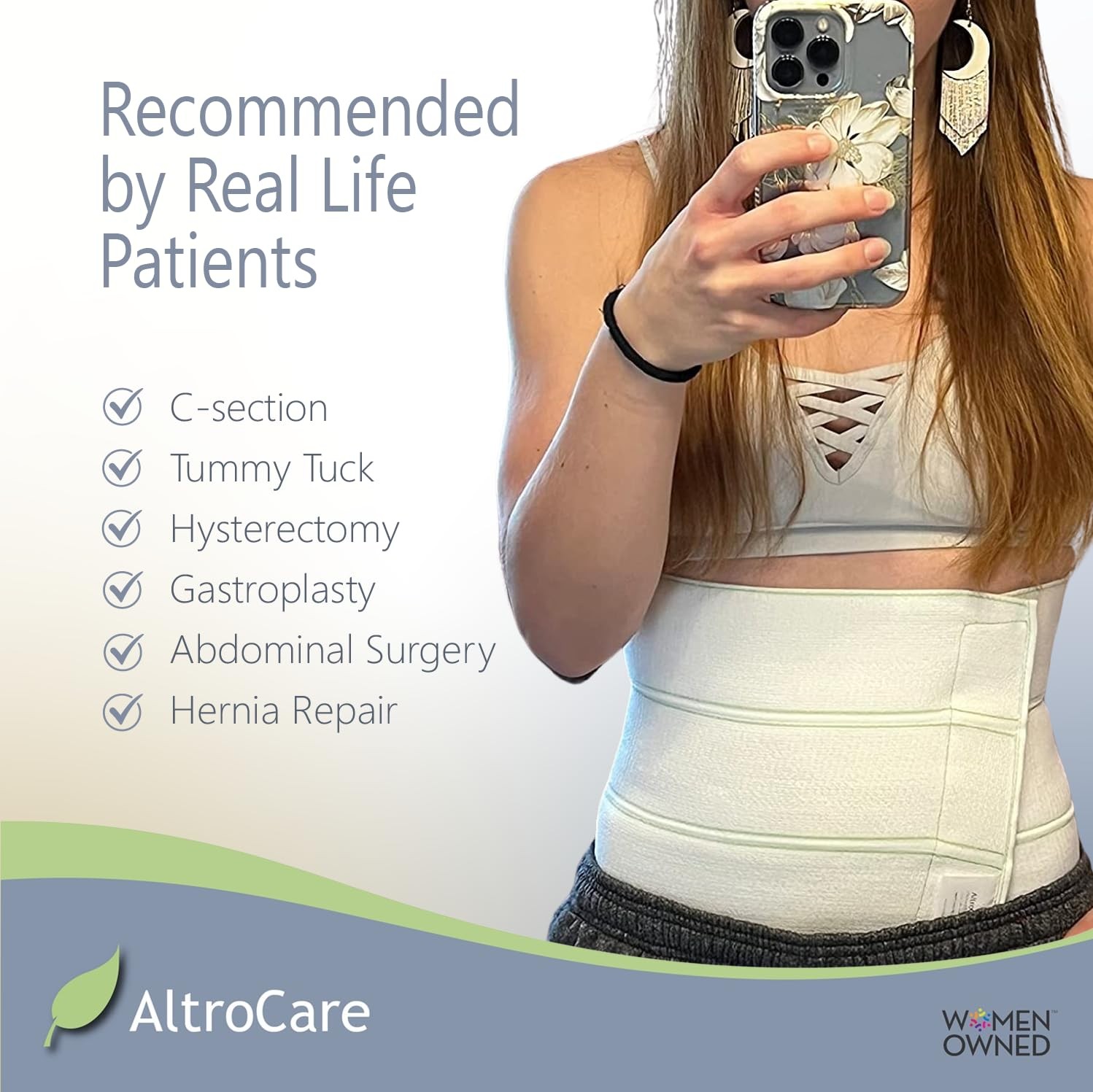 AltroCare Postpartum & Post Surgery Abdominal Small/Medium (Pack of 1), White