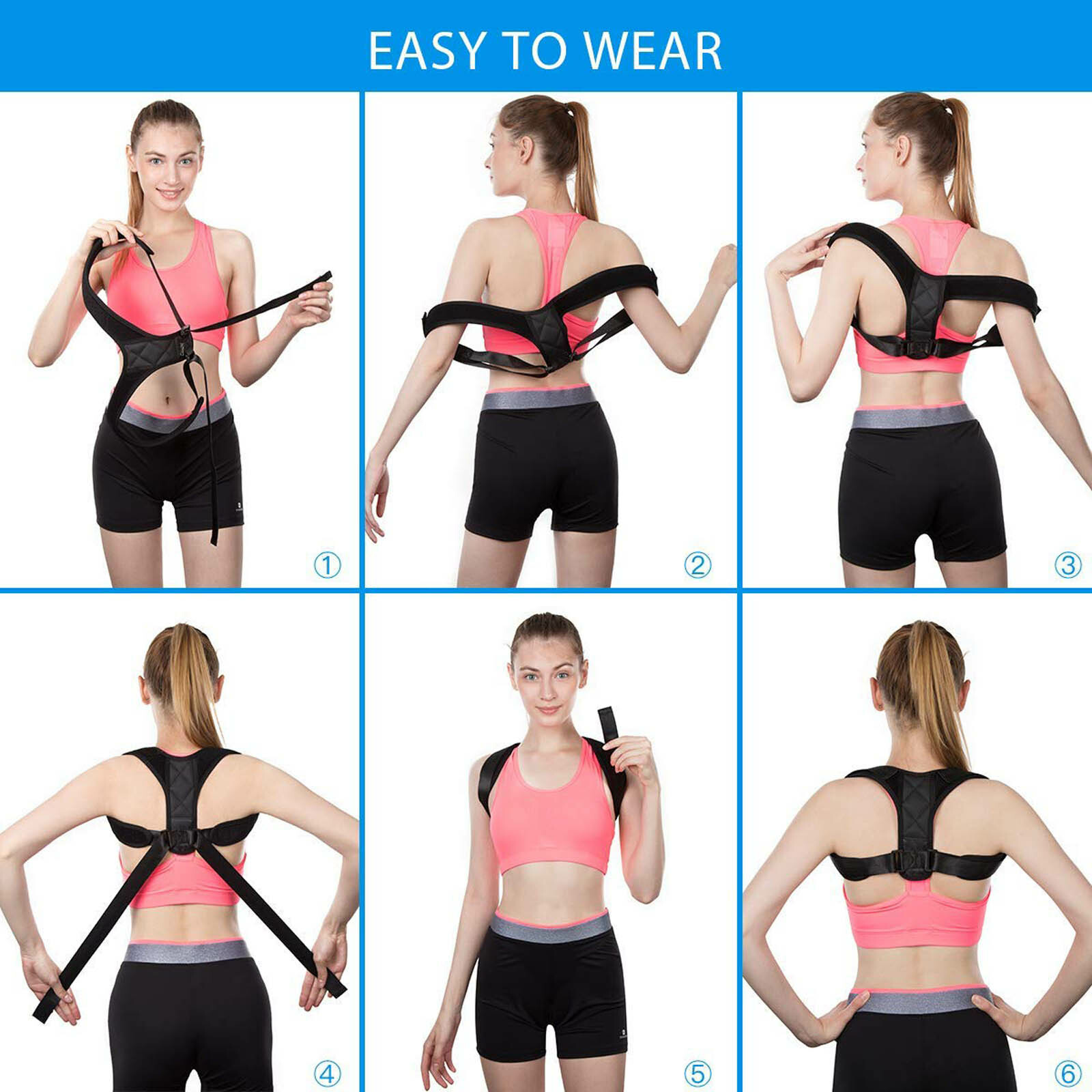 Lightweight Cool Shoulder Back Posture Support Corrector Invisible Under Clothes
