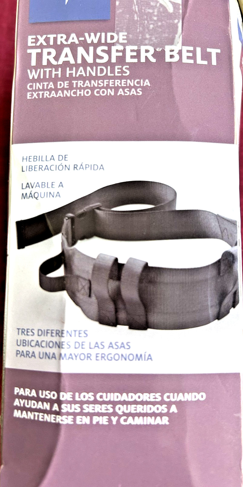 Extra-Wide Transfer Belt With Handles & Quick Release Buckle: 4″ Wide x 52″ Long