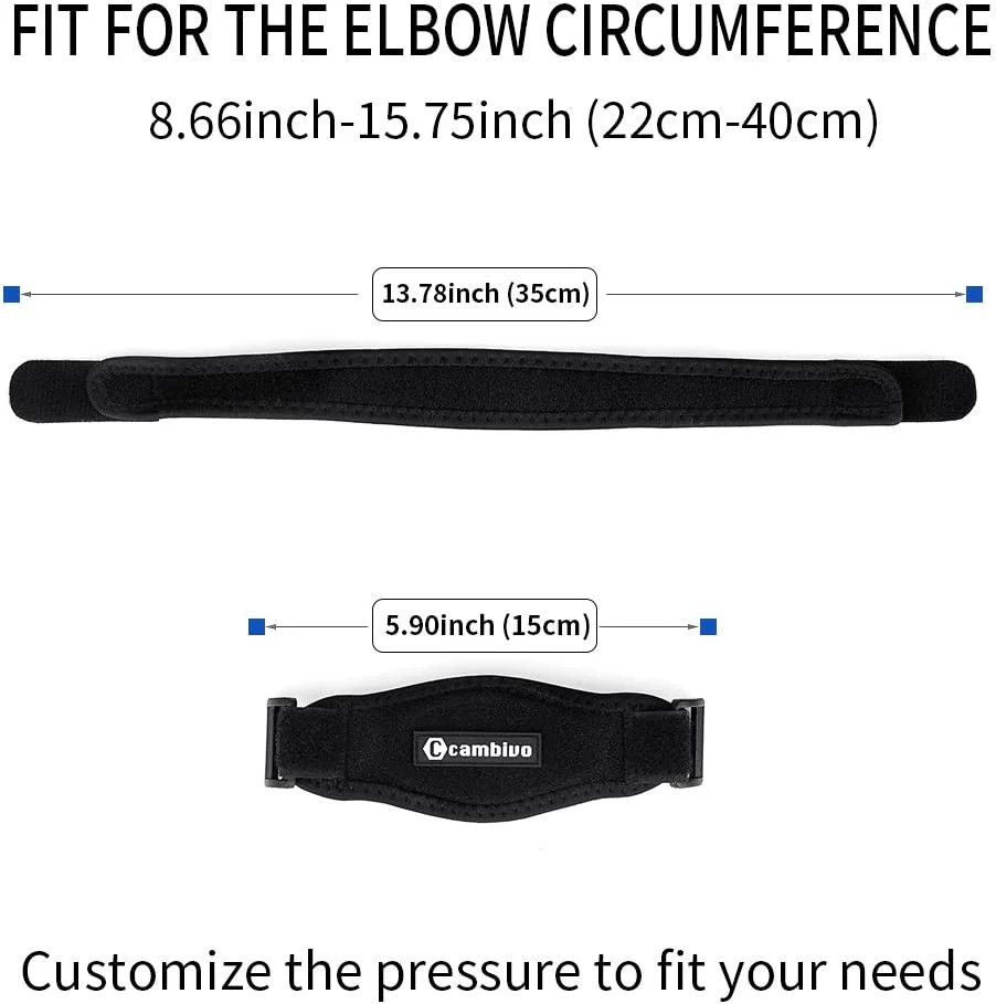 Tennis Elbow Brace for Men and Women, Adjustable Elbow Support Strap wit