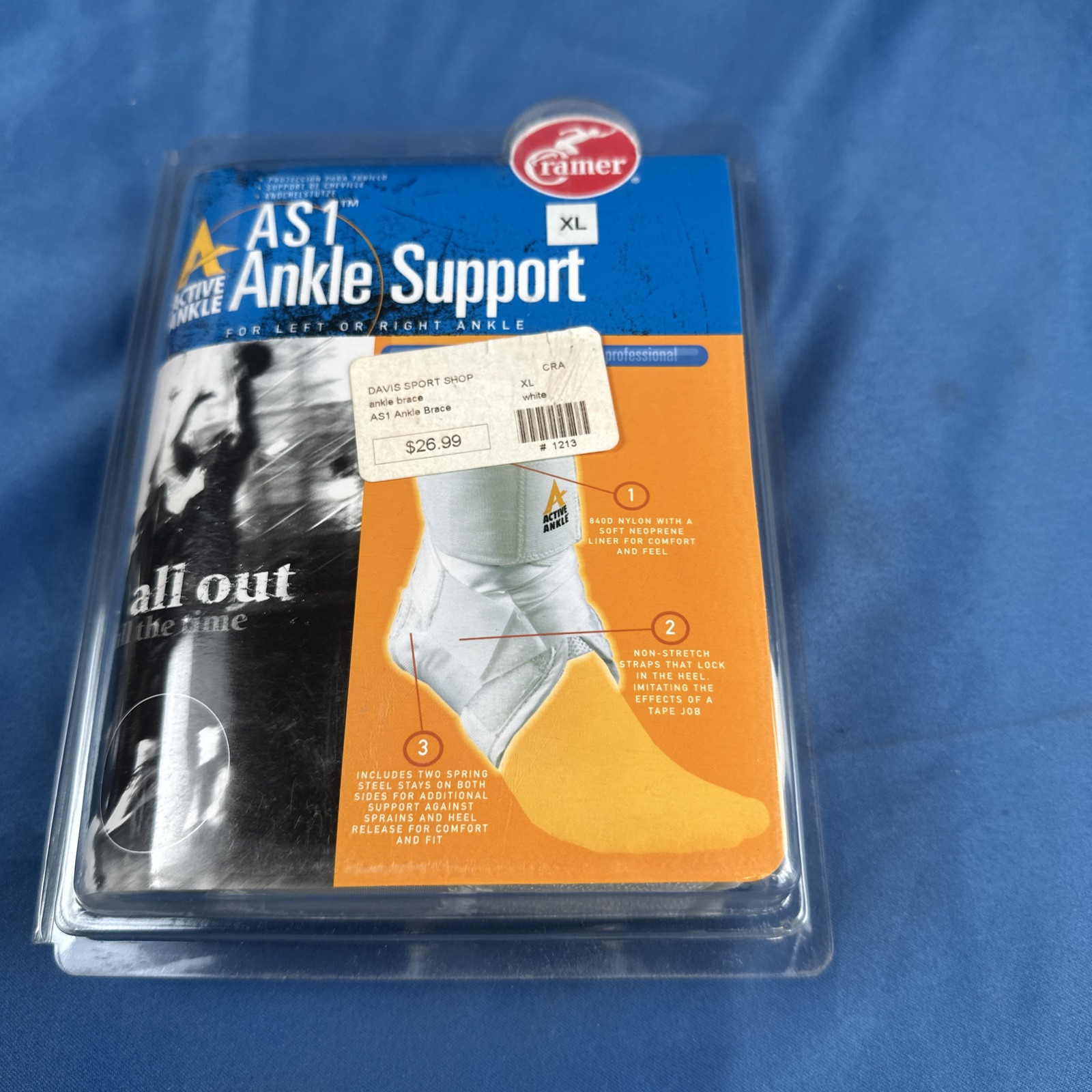 NOS Cramer AS1 Ankle Support Brace Sz XL White