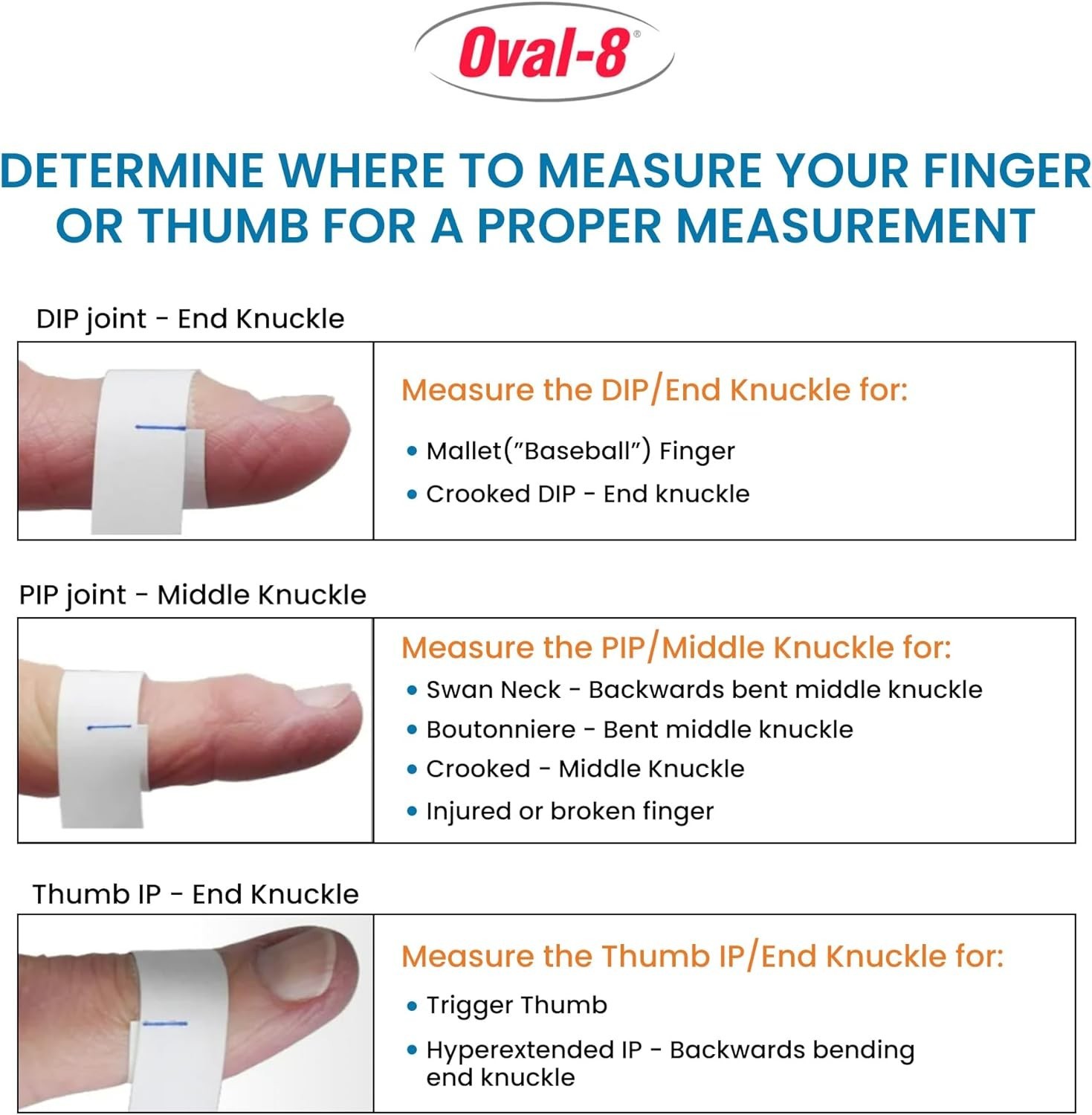 Versatile Oval-8 Finger Splints – 3 Sizes for Mallet, Trigger Finger & More