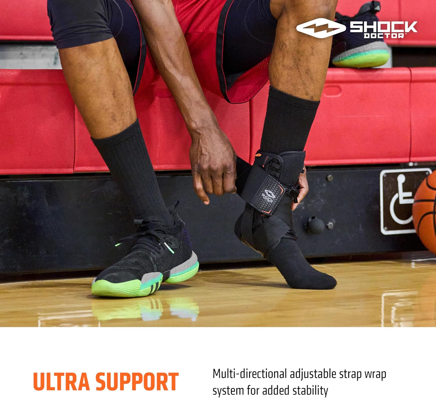 Adult Ultra Wrap Lace Ankle Brace, Maximum Support, Adjustable Compression